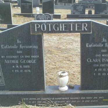 POTGIETER Arthur George 1920-1976 &amp; Clara Isabella GREYLING 1913-1986