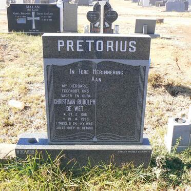 PRETORIUS Christiaan Rudolph De Wet 1916-1993