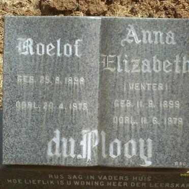 PLOOY Roelof, du 1898-1975 &amp; Anna Elizabeth VENTER 1899-1979