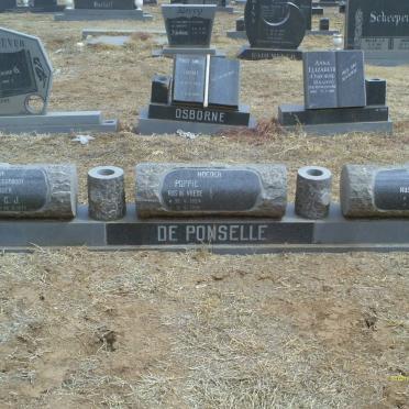 PONSELLE William C.J., de -1977 &amp; Poppie 1924-1999 :: DE PONSELLE Jeany 1953-1999   
