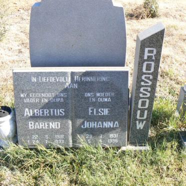 ROSSOUW Albertus Barend 1918-1993 &amp; Elsie Johanna 1931-1996