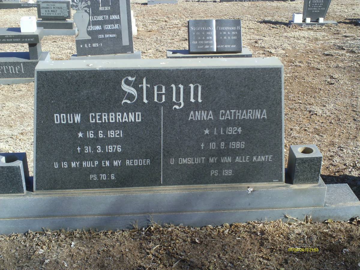 STEYN Douw Gerbrand 1921-1976 &amp; Anna Catharina 1924-1986