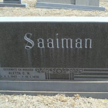 SAAIMAN Aletta C.M. 1907-1976