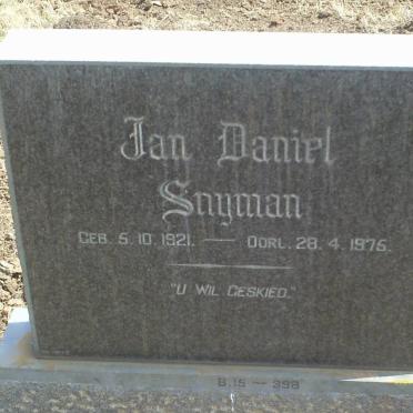 SNYMAN Jan Daniel 1921-1976
