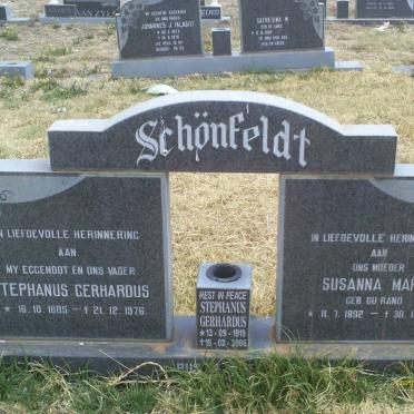 SCHONFELDT Stephanus Gerhardus 1885-1976 &amp; Susana Maria 1892-1977 :: SCHONFELDT Stephanus Gerhardus 1919-2005