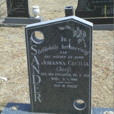 SANDER Johanna Cecilia nee VAN STRAATEN 1910-1986