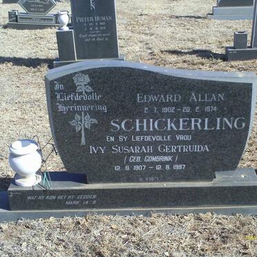 SCHICKERLING Edward Allan 1902-1974 &amp; Ivy Susarah Gertruida COMBRINK 1907-1997
