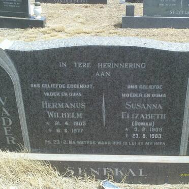 SENEKAL Hermanus Wilhelm 1905-1977 &amp; Susanna Elizabeth DOMAN 1909-1983