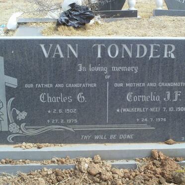 TONDER Charles G., van 1902-1975 &amp; Cornelia J.F. WAVERLEY 1906-1976