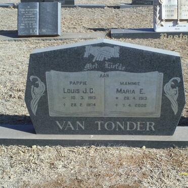TONDER Louis J.C., van 1913-1974 &amp; Maria E. 1913-2002