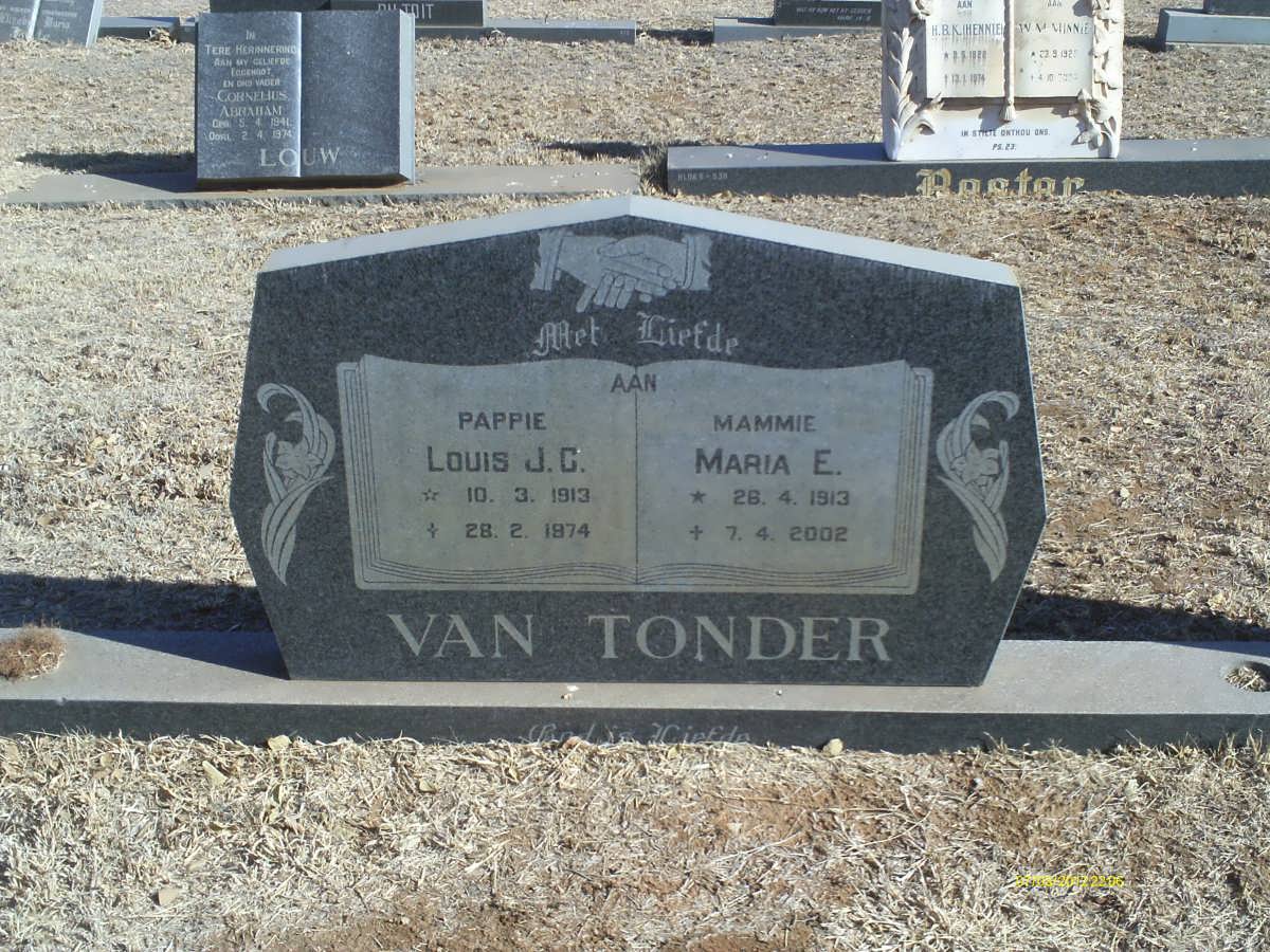 TONDER Louis J.C., van 1913-1974 &amp; Maria E. 1913-2002