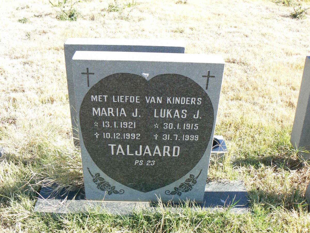 TALJAARD Lukas J. 1915-1999 &amp; Maria J. 1921-1992