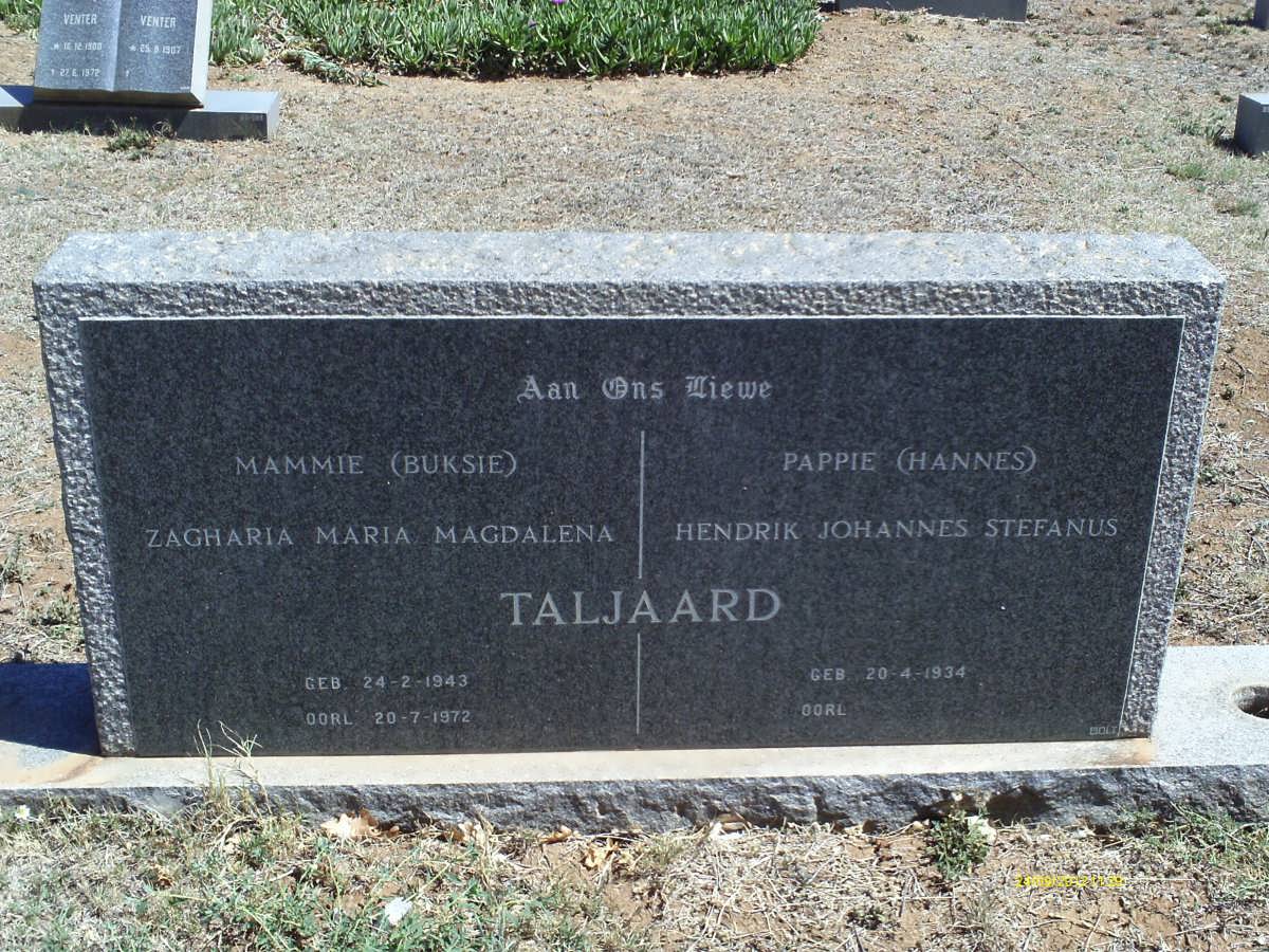 TALJAARD Hendrik Johannes Stefanus 1934- &amp; Zagharia Maria Magdalena 1943-1972
