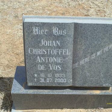 VOS Johan Christoffel Antonie, de 1933-2000