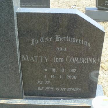 VOS Philip Wouter, de 1905-1975 &amp; Matty COMBRINK 1912-2006 