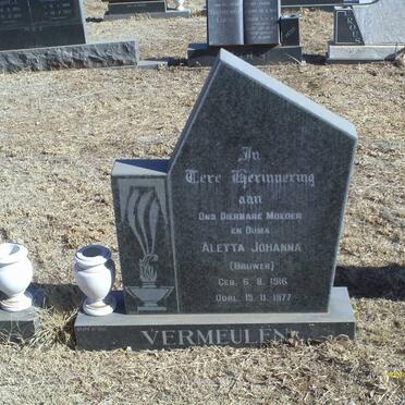 VERMEULEN Aletta Johanna nee BRUWER 1916-1977