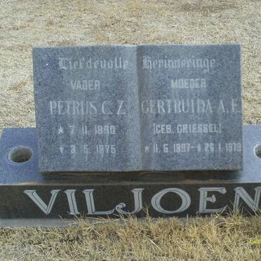 VILJOEN Petrus C.Z. 1890-1975 &amp; Gertruida A.F. GRIESSEL 1897-1979
