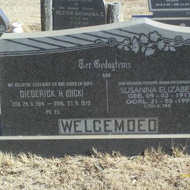 WELGEMOED Diederick H. 1914-1973 &amp; Susanna Elizabeth 1917-1999