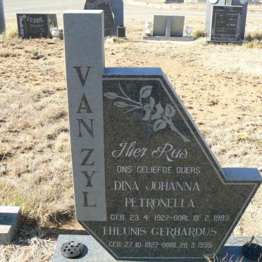 ZYL Theunis Gerhardus, van 1927-1995 &amp; Dina Johanna Petronella 1927-1993