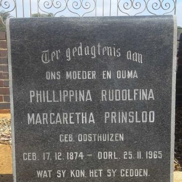 PRINSLOO Phillippina Rudolfina Margaretha nee OOSTHUIZEN 1874-1965