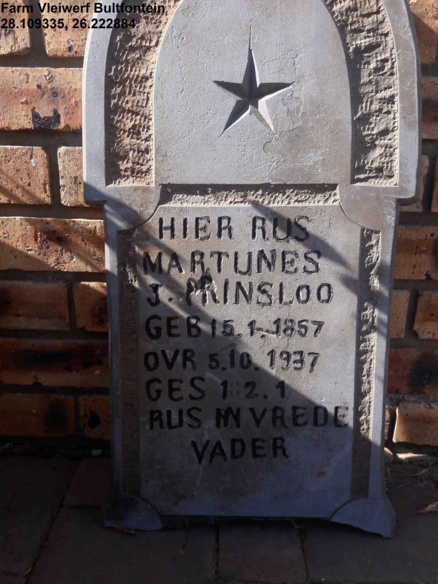 PRINSLOO Martunes J. 1857-1937