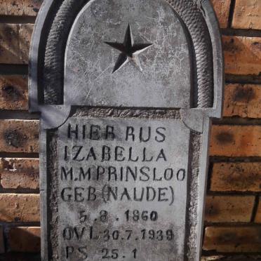 PRINSLOO Izabella M.M. nee NAUDE 1860-1939