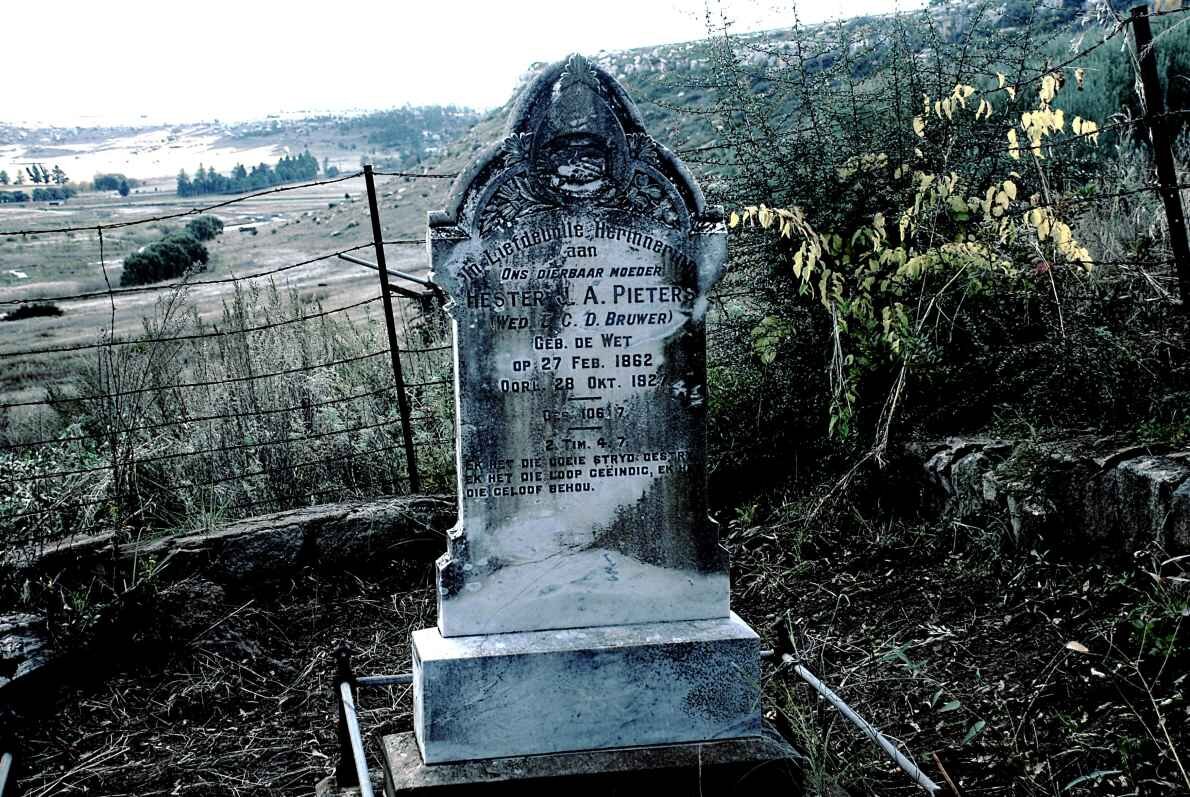 PIETERS Hester formerly BRUWER nee DE WET 1862-1927