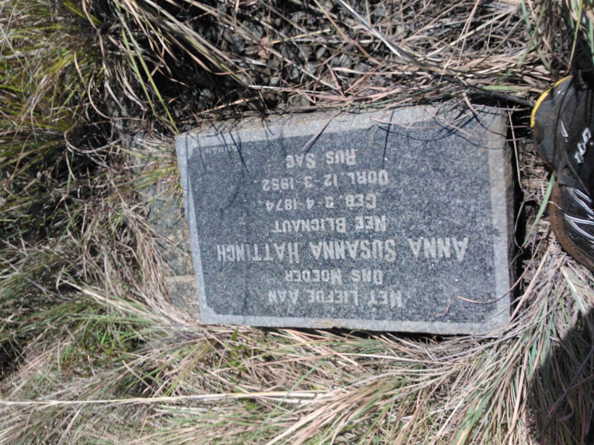 HATTINGH Anna Susanna nee BLIGNAUT 1874-1952