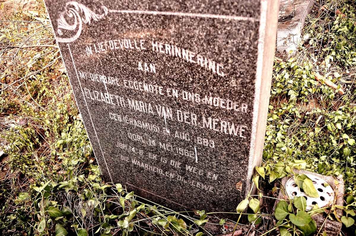 MERWE Elizabeth Maria, van der nee ERASMUS 1883-1962