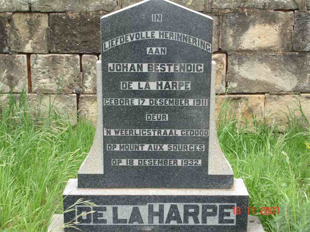 HARPE Johan Bestendig, de la 1911-1932