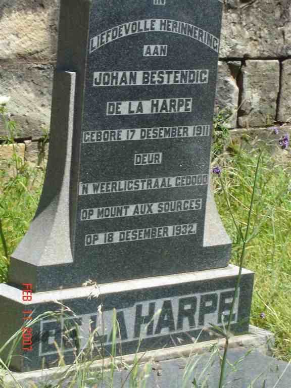 HARPE Johan Bestendig, de la 1911-1932