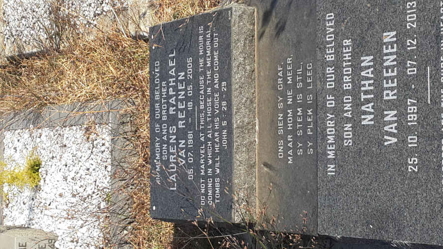 REENEN Laurens Raphael, van 1981-2005 :: REENEN Nathan, van 1997-2013