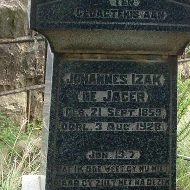 JAGER Johannes Izak, de 1859-1928