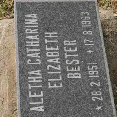 BESTER Aletha Catharina Elizabeth 1951-1968