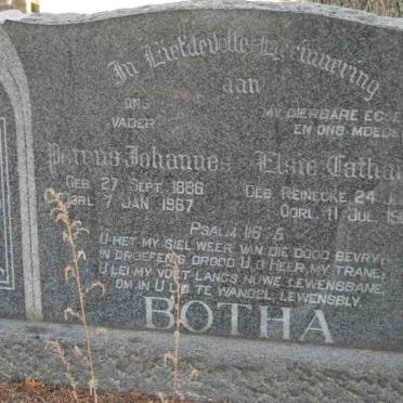 BOTHA Petrus Johannes 1886-1967 &amp; Elene Catharina REINECKE 1889-1962