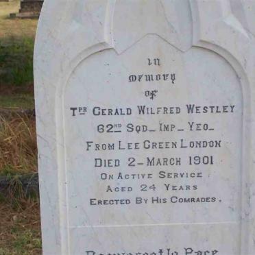 WESTLEY Gerald Wilfred -1901