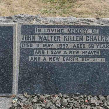 CHALKER John Walter Killen -1937