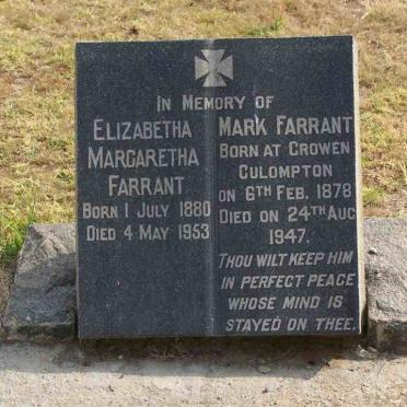 FARRANT Mark 1878-1947 &amp; Elizabeth Margaretha 1880-1953