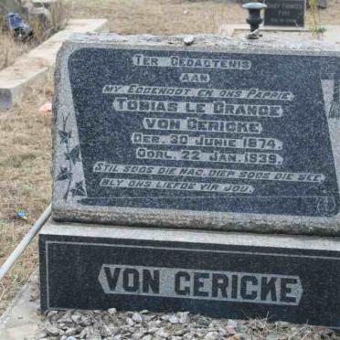 GERICKE Tobias le Grande, von 1874-1939