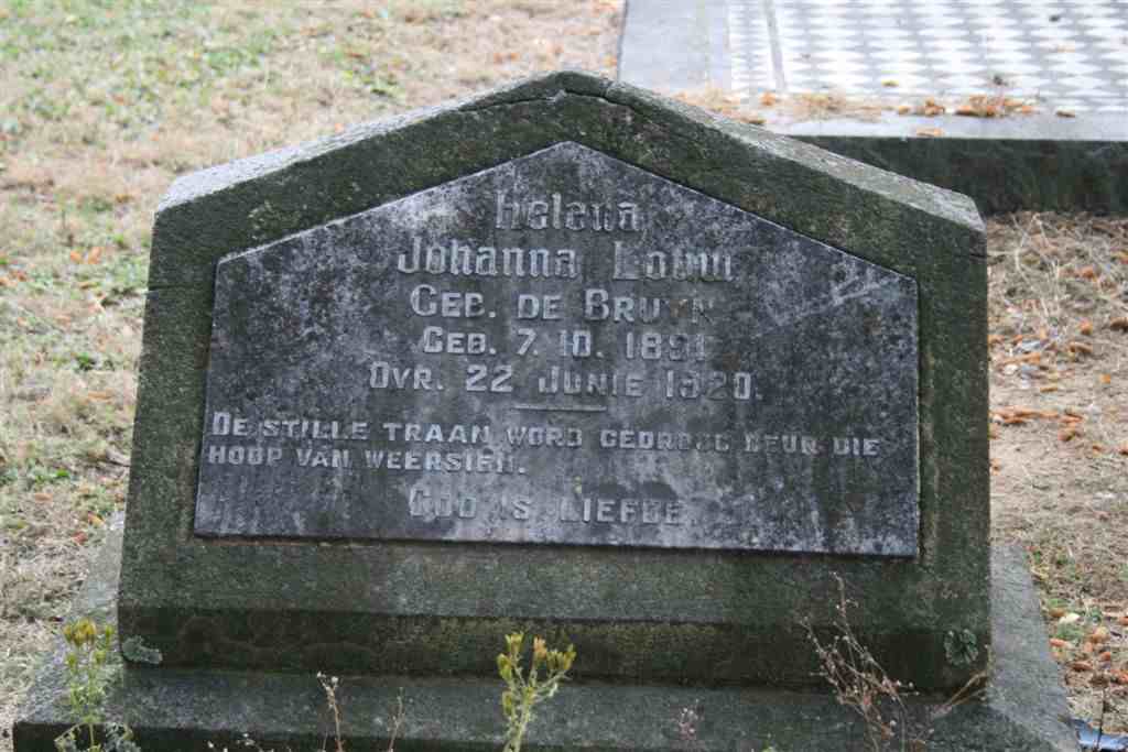 LOUW Helena Johanna nee DE BRUYN 1891-1920