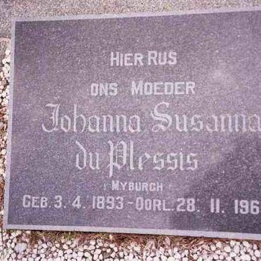 PLESSIS Johanna Susanna, du nee MYBURGH 1893-1969
