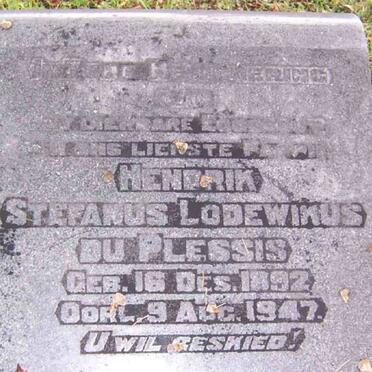 PLESSIS Hendrik Stephanus Lodewikus, du 1892-1947
