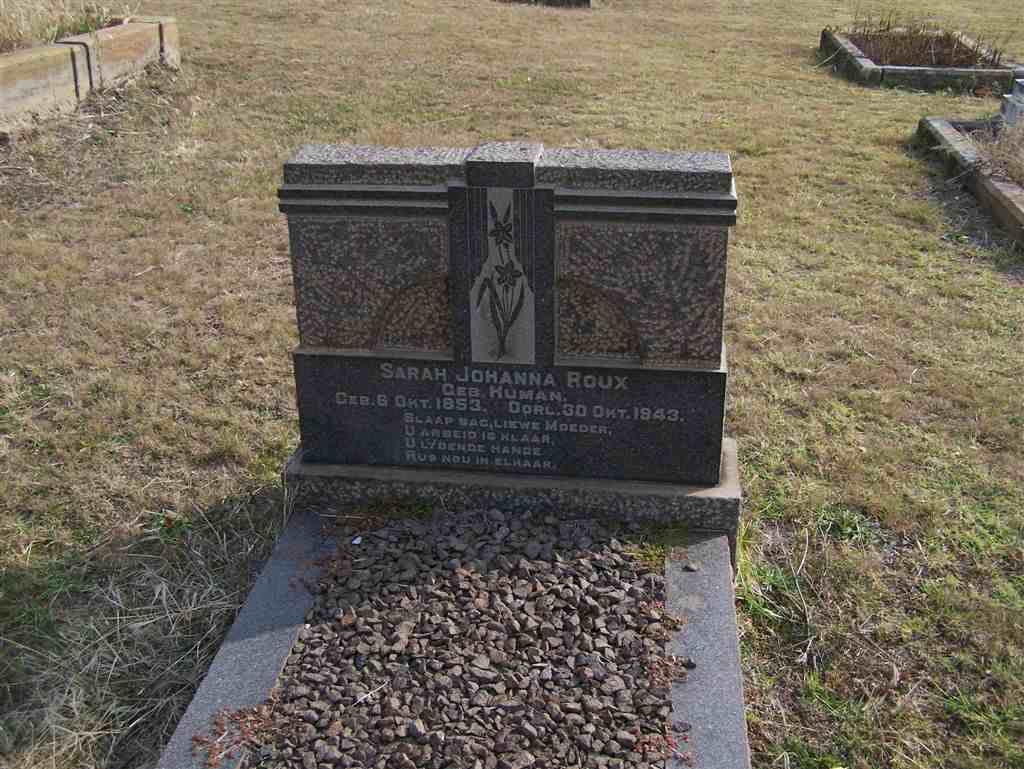 ROUX Sarah Johanna nee HUMAN 1853-1943