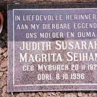 SEIHAM Judith Susarah Magrita nee MYBURGH 1921-1996
