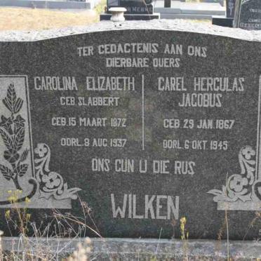 WILKEN Carle Herculas Jacobus 1867-1945 &amp; Carolina Elizabeth SLABBERT 1872-1937