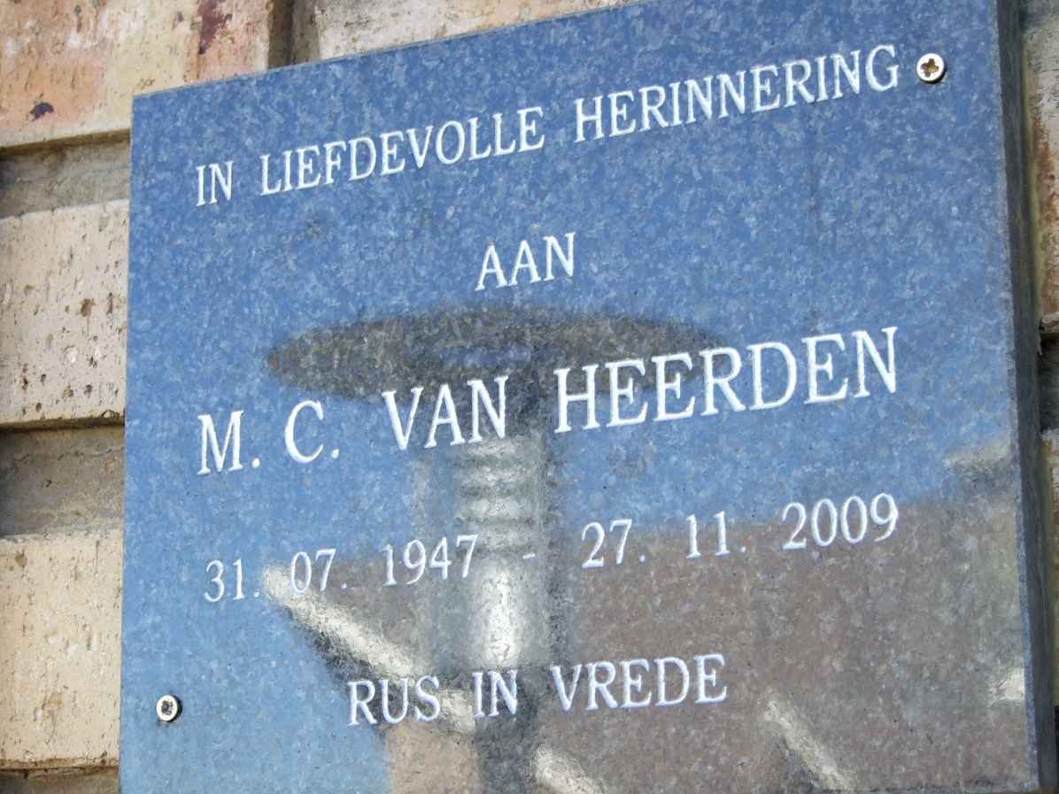 HEERDEN M.C., van 1947-2009