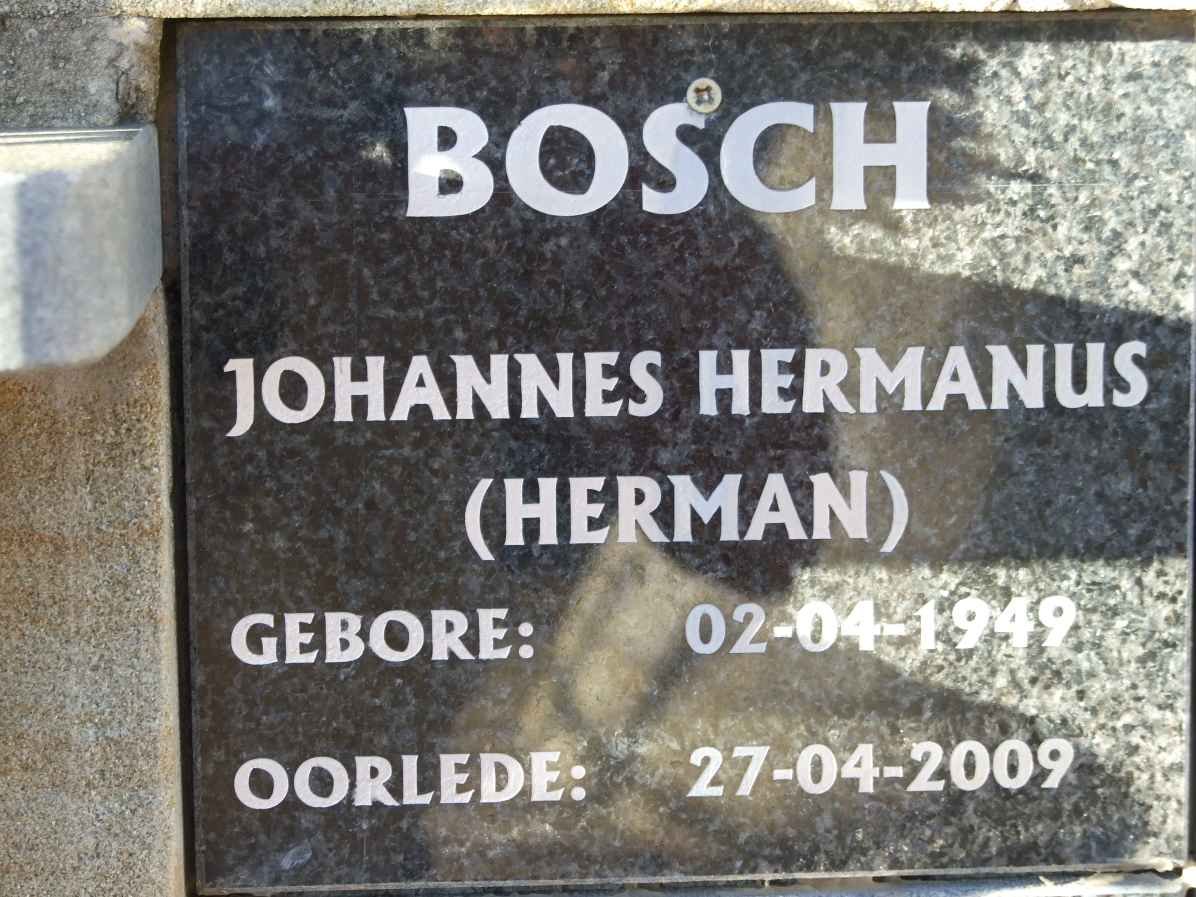 BOSCH Johannes Hermanus 1949-2009