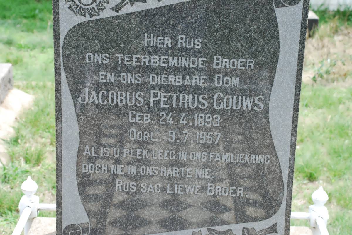 GOUWS Jacobus Petrus 1893-1957