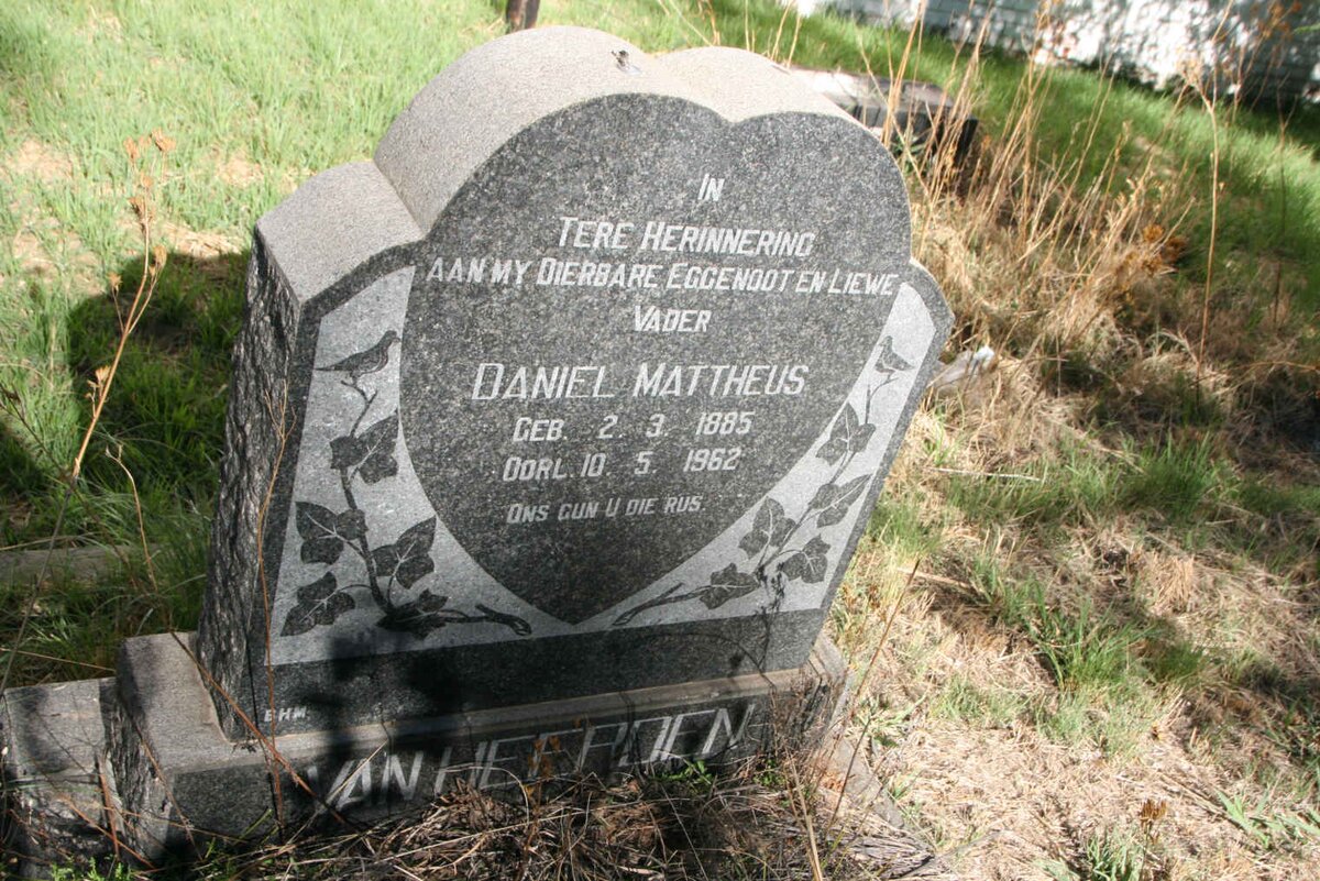 HEERDEN Daniel Mattheus, van 1885-1962