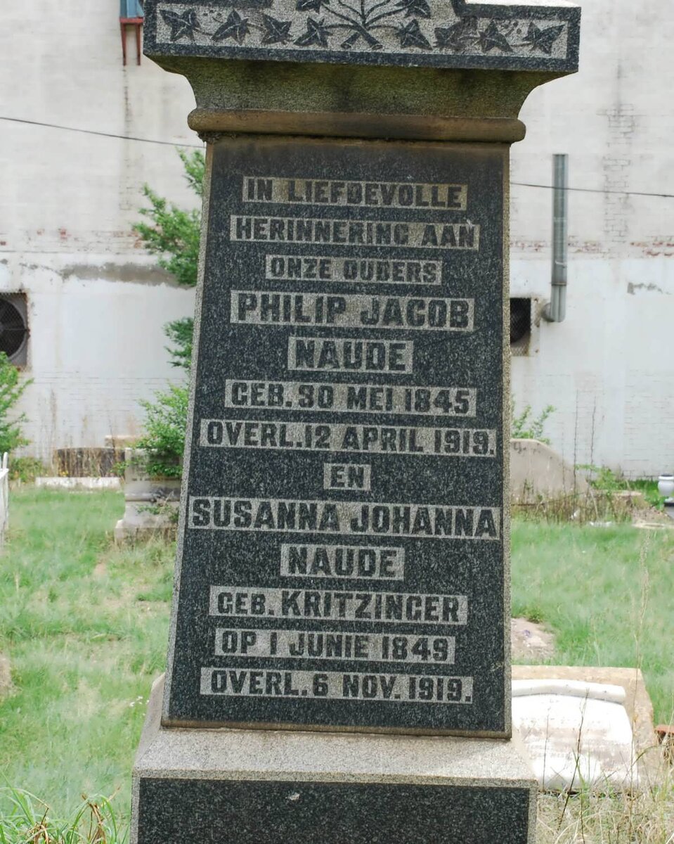 NAUDE Philip Jacob 1845-1919 &amp; Susanna Johanna nee KRITZINGER 1849-1919 :: NAUDE Anna Elizabeth Sophia 1875-1879 _2